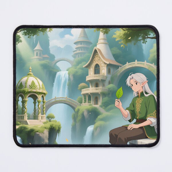 Item preview, Elven Forest Anime Village Background - Leafy Green designed and sold by The Paper Comet.