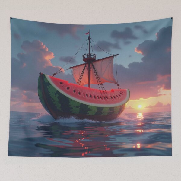 Item preview, Watermelon Dreams – Sailboat meets fruit fantasy in the sunset designed and sold by FotoworldEdel.