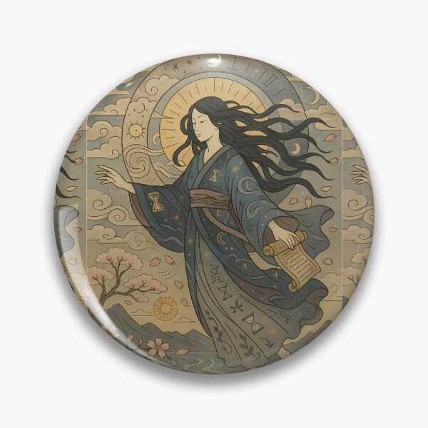 Item preview, Chrona – Weaver of Eternal Threads (Ukiyo-e Style) designed and sold by KMChronicles.
