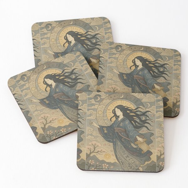 Item preview, Chrona – Weaver of Eternal Threads (Ukiyo-e Style) designed and sold by KMChronicles.