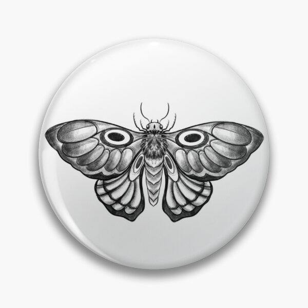 Item preview, Moth Tattoo Style Illustration – Black and White Sketch designed and sold by AlshaayArt.