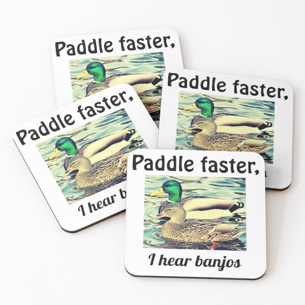 Item preview, Paddle Faster, I hear banjos, funny canal duck design designed and sold by JustJuJuDesigns.