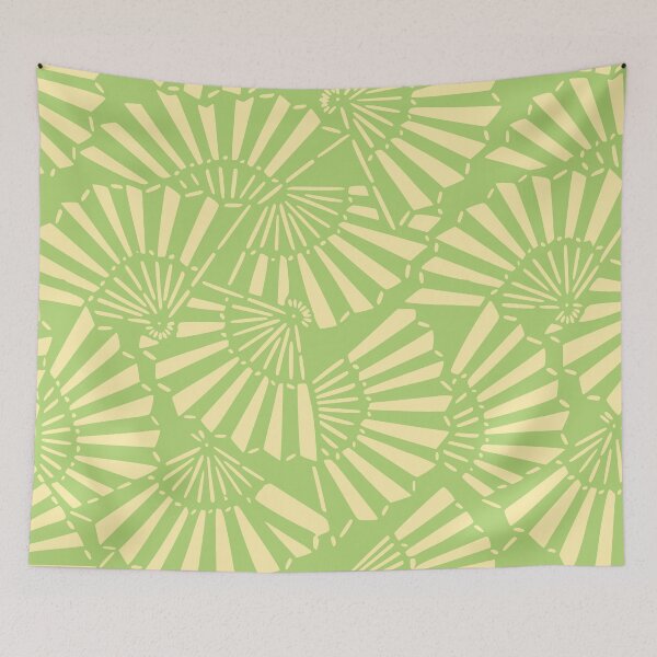 Item preview, Japanese hand fans - seamless vintage pattern designed and sold by Japan Design Prints.