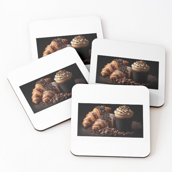 Item preview, A rich coffee paired with a buttery croissant and a warm chocolate for the perfect indulgent trio. designed and sold by aiarea.