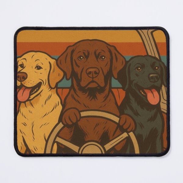 Item preview, Retro Labrador Retrievers Car Ride Poster designed and sold by Flying Doggo.