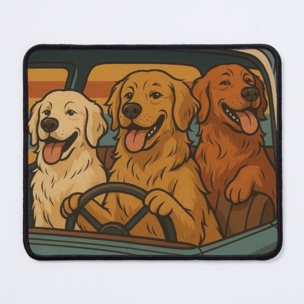 Item preview, Retro Golden Retrievers Ice Cream Poster designed and sold by Flying Doggo.