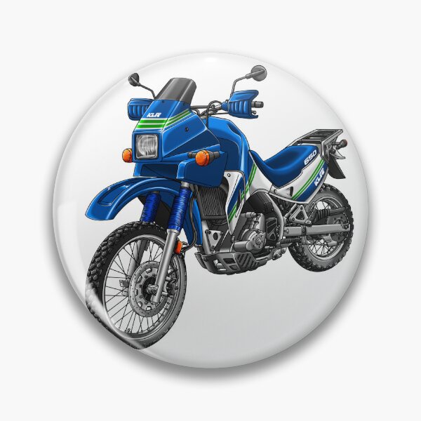 Item preview, Kawasaki KLR650 1989-1990 (Blue White Green) for Motorcycle Riders designed and sold by MotoApparelHub.