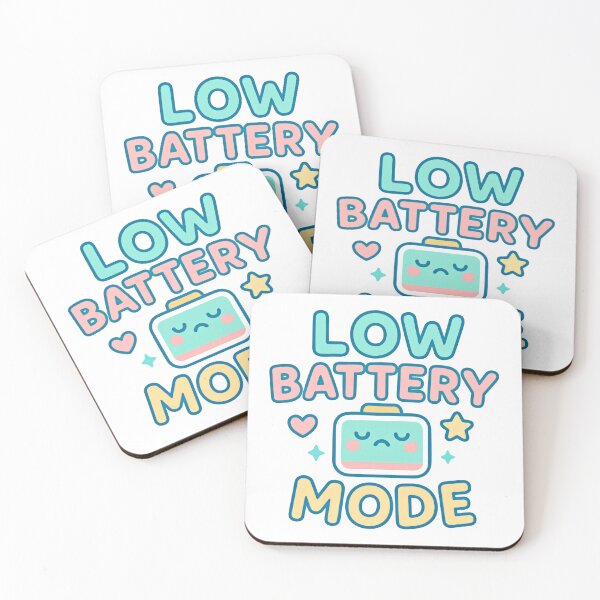 Item preview, Cute Low Battery Mode Kawaii Design designed and sold by Dogdogdesignsart .