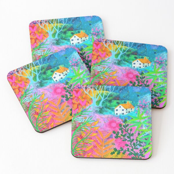 Item preview, Pink Landscape, colourful botanical, designed and sold by Jess Stride.