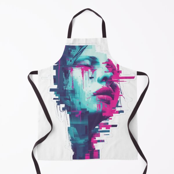 Item preview, A Surreal neon face with glitch effects in pink and cyan designed and sold by DadGenX.