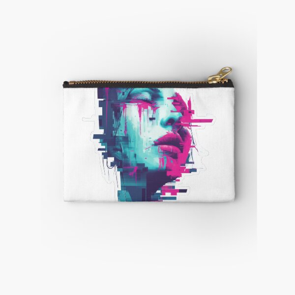 Item preview, A Surreal neon face with glitch effects in pink and cyan designed and sold by DadGenX.