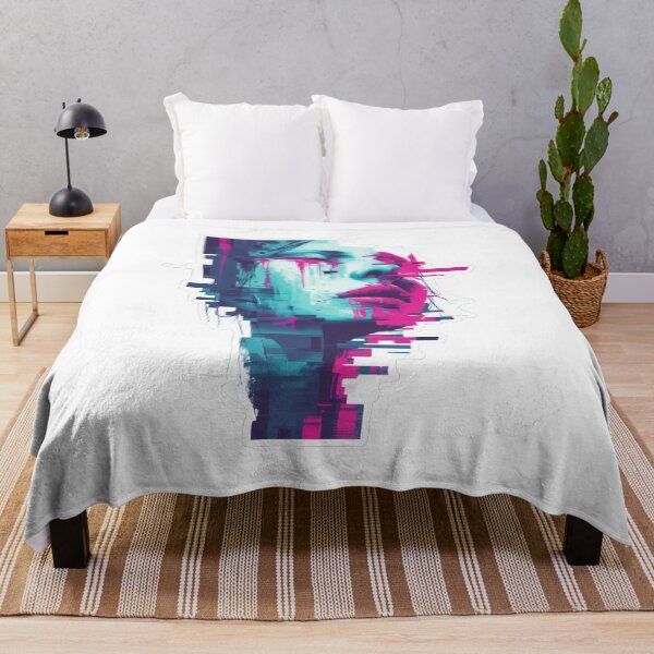 Item preview, A Surreal neon face with glitch effects in pink and cyan designed and sold by DadGenX.