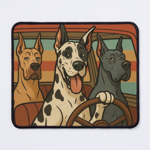 Item preview, Retro Great Danes Burrito Run Poster designed and sold by Flying Doggo.