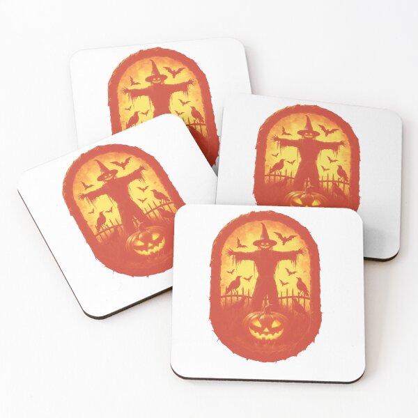 Item preview, A Sinister Scarecrow Under The Fiery Halloween Sky designed and sold by e-camelleone.