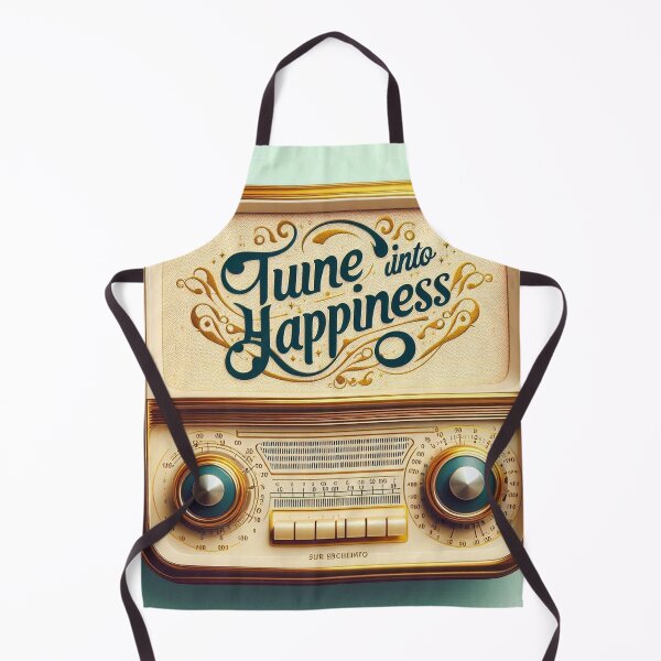 Artikelvorschau, Tune Into Happiness – Vintage Retro Radio Typografie Kunst entworfen und verkauft von trend-forge.