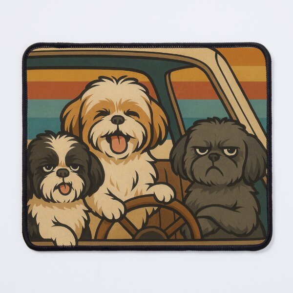 Item preview, Retro Shih Tzus Cupcake Run Poster designed and sold by Flying Doggo.