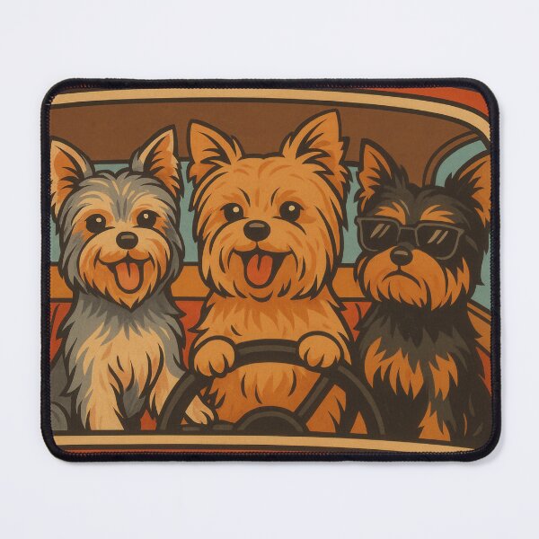Item preview, Retro Yorkies Coffee Break Poster designed and sold by Flying Doggo.