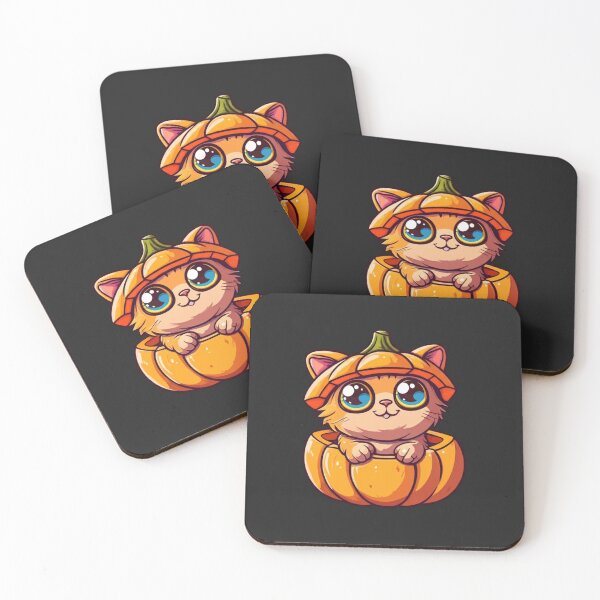 Item preview, Chibi Cat in Pumpkin – Cute Kawaii Funny Halloween Cartoon Cat Design designed and sold by ColorSplash123.