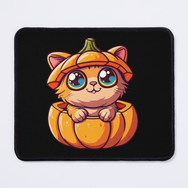 Item preview, Chibi Cat in Pumpkin – Cute Kawaii Funny Halloween Cartoon Cat Design designed and sold by ColorSplash123.