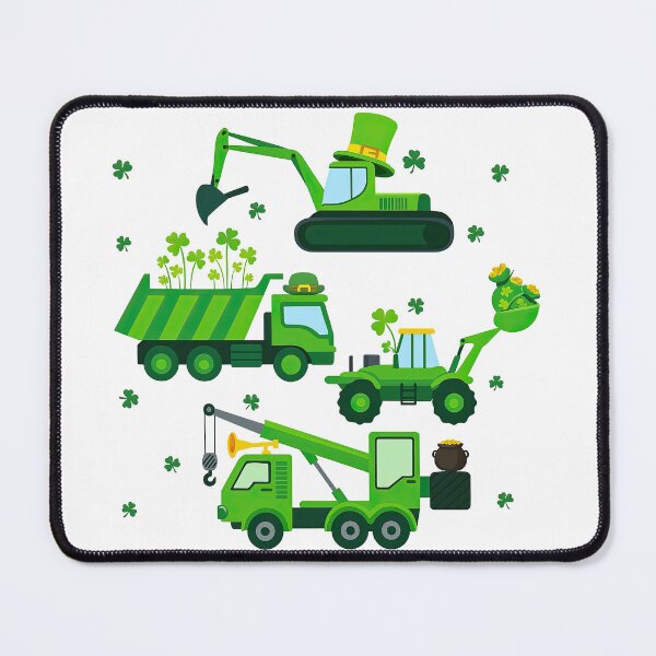 Item preview, St Patrick’s Day Green Construction Vehicles Design designed and sold by ArtfulWeave.