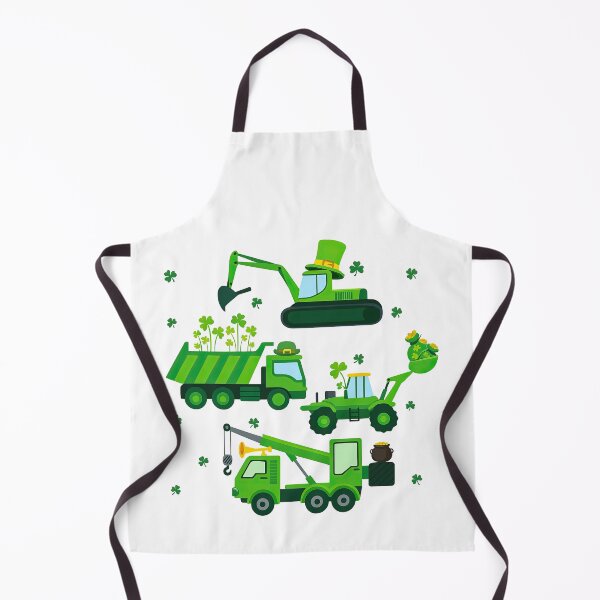 Item preview, St Patrick’s Day Green Construction Vehicles Design designed and sold by ArtfulWeave.