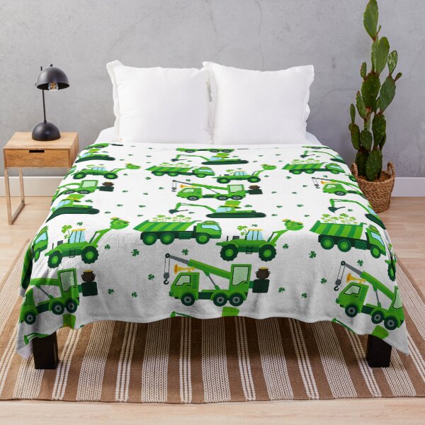 Item preview, St Patrick’s Day Green Construction Vehicles Design designed and sold by ArtfulWeave.