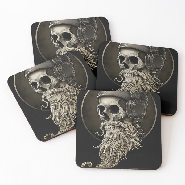 Item preview, Viking Vintage Skull Beard With Headphone designed and sold by Art-RichardFarm.