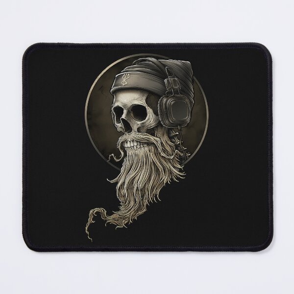 Item preview, Viking Vintage Skull Beard With Headphone designed and sold by Art-RichardFarm.
