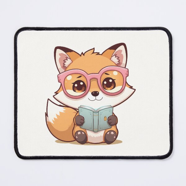 Item preview, Kawaii Baby Fox with Glasses & Glowing Book | Cute Pastel Illustration designed and sold by PawxelArt.