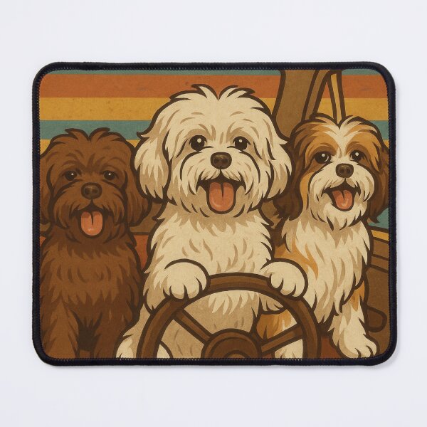 Item preview, Retro Havanese Dogs Cupcake Run Poster designed and sold by Flying Doggo.