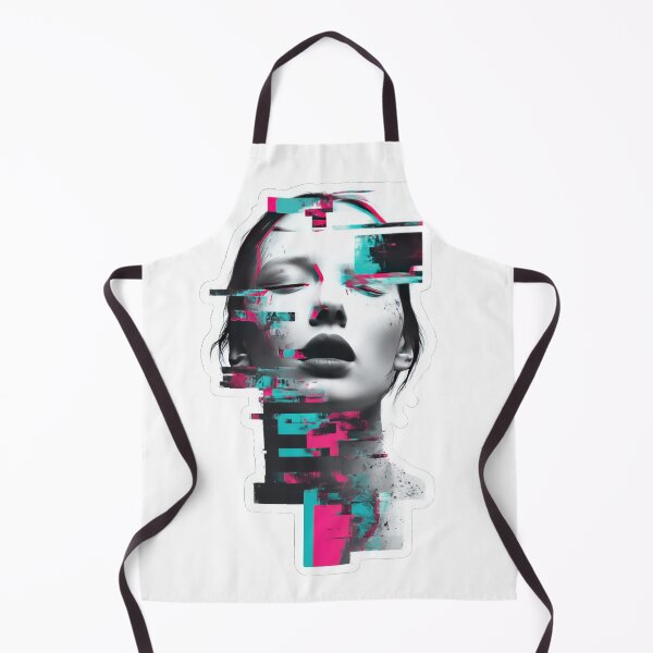 Item preview, Surreal neon face with glitch effects and vibrant colors designed and sold by DadGenX.
