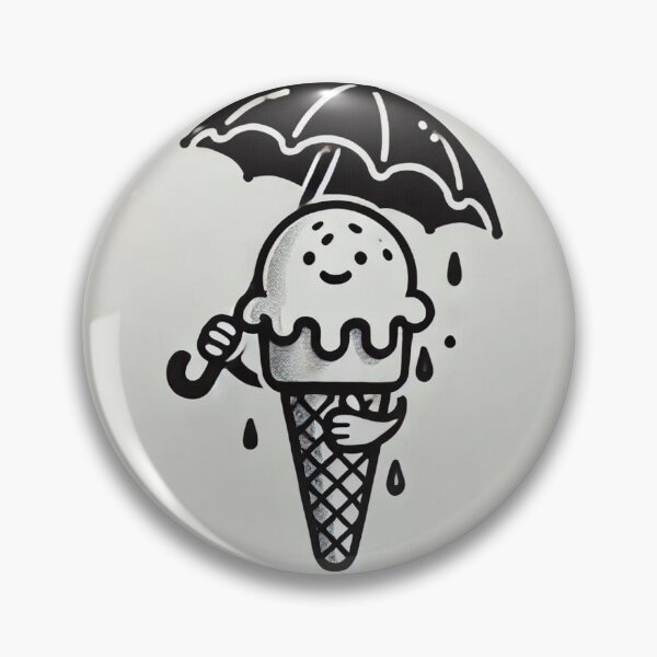 Artikelvorschau, Eiscreme im Regen – Süße minimalistische Illustration entworfen und verkauft von trend-forge.