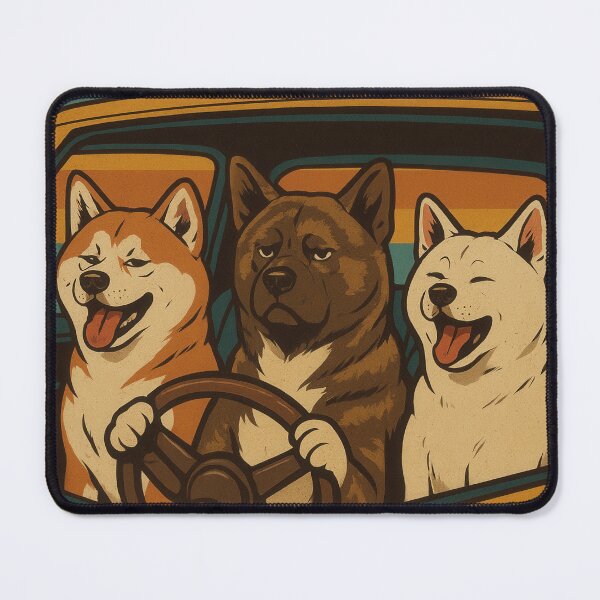 Item preview, Retro Akitas Ramen Run Poster designed and sold by Flying Doggo.