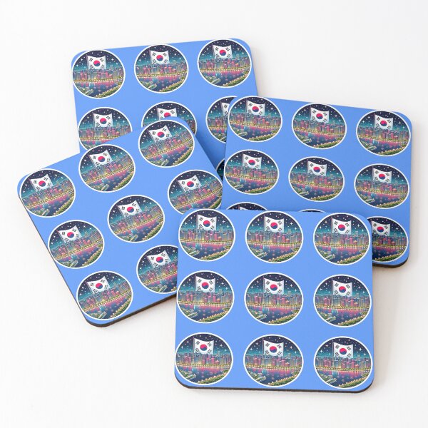 Item preview, Yeongdeungpo Seoul 3D Nightscape with Korean Flag,  designed and sold by PaintMeWorld.
