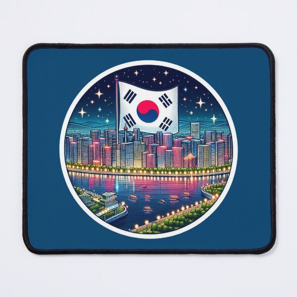 Item preview, Yeongdeungpo Seoul 3D Nightscape with Korean Flag,  designed and sold by PaintMeWorld.