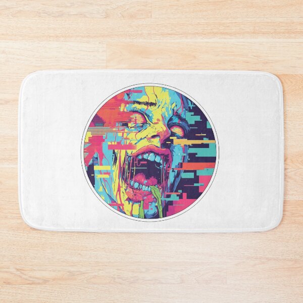 Item preview, Surreal distorted face with neon glitch effects designed and sold by DadGenX.
