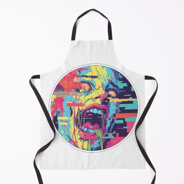 Item preview, Surreal distorted face with neon glitch effects designed and sold by DadGenX.