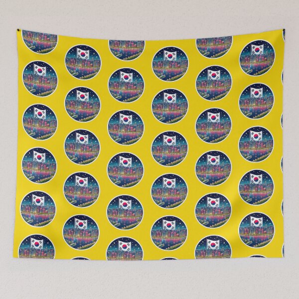 Item preview, Yeongdeungpo Seoul 3D Nightscape with Korean Flag,  designed and sold by PaintMeWorld.