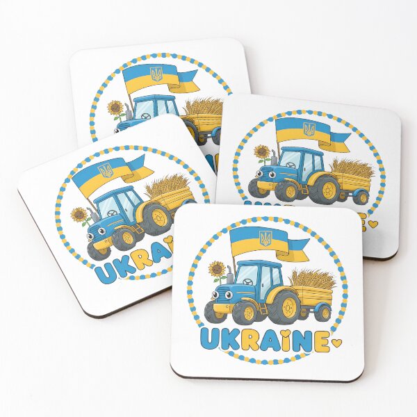 Item preview, Cartoon Ukrainian Tractor with Flag and Wheat designed and sold by RGShirtWorks.