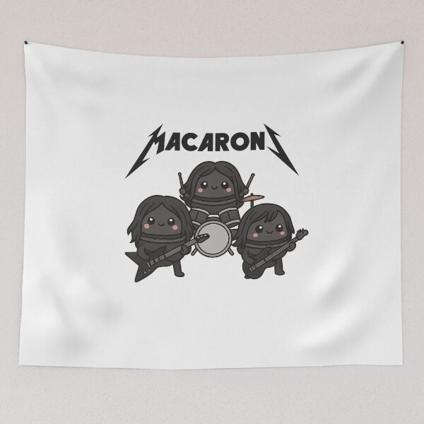 Item preview, Metallica Macarons – Kawaii Rock in Black and Sugar designed and sold by ReineDingo.