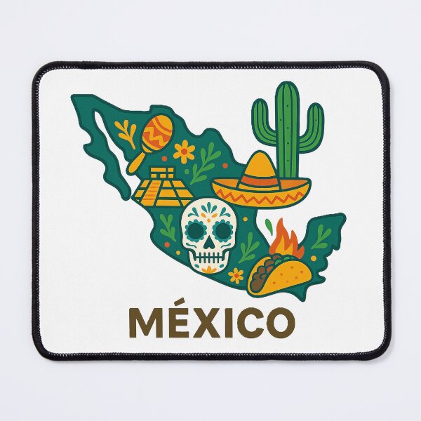 Item preview, Map of Mexico with Traditional Icons designed and sold by Wander Vibes.