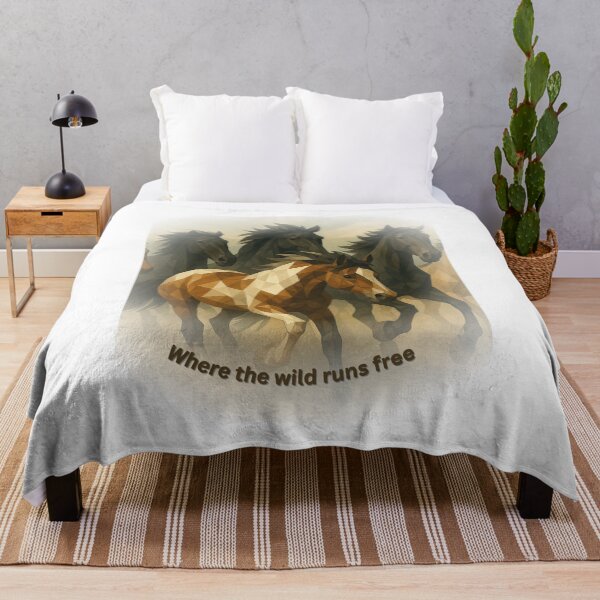 Item preview, Where the Wild Runs Free – Geometric Mustang Horse Herd designed and sold by GeoWild Designs.