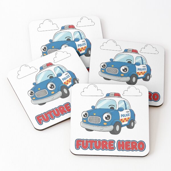 Item preview, Future Hero Cartoon Police Car with Clouds designed and sold by RGShirtWorks.