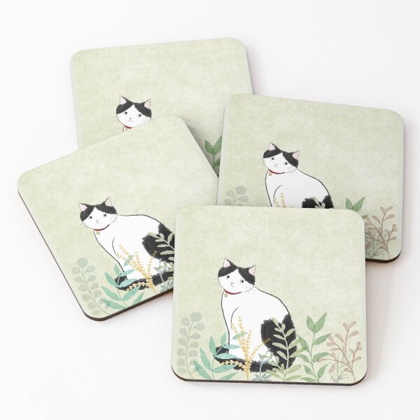 Item preview, Cat with leaves in September  designed and sold by ElaineArtGarden.