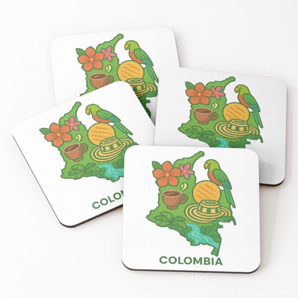 Item preview, Map of Colombia with Cultural Icons designed and sold by Wander Vibes.