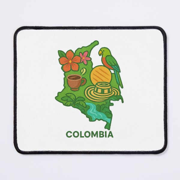 Item preview, Map of Colombia with Cultural Icons designed and sold by Wander Vibes.