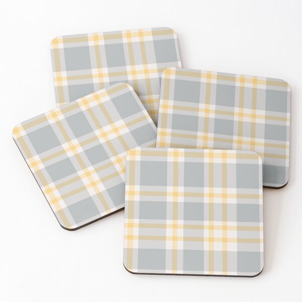 Item preview, Little Nest Plaid 2 - goldenrod yellow + medium gray designed and sold by Shelley Winters.