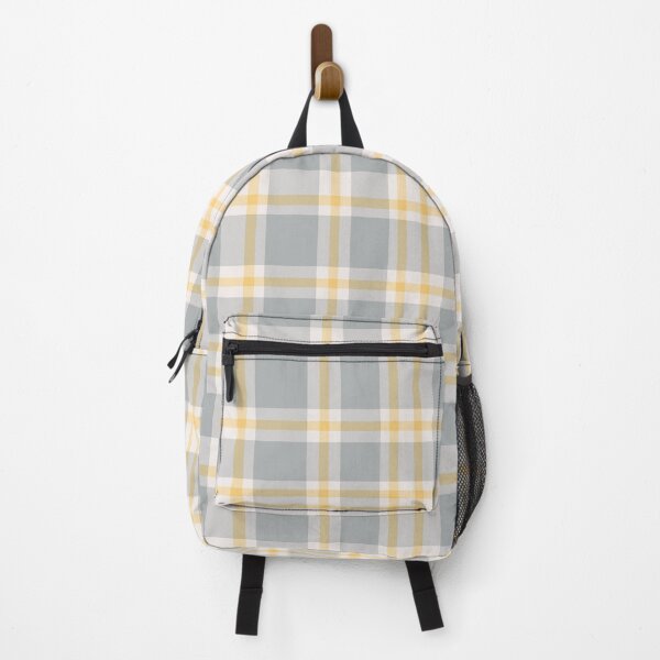 Item preview, Little Nest Plaid 2 - goldenrod yellow + medium gray designed and sold by Shelley Winters.