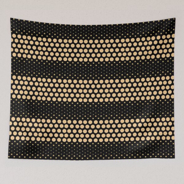 Item preview, Vintage Gold Polka Dots on Black Background designed and sold by POLKAIWERX.