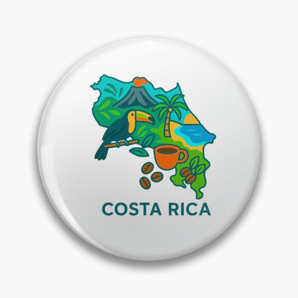 Item preview, Map of Costa Rica with Tropical Icons designed and sold by Wander Vibes.